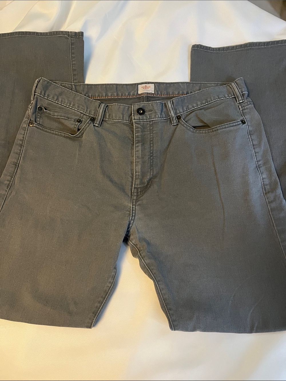 Dockers Soft Gray Denim Flat Front Straight Leg Pant
